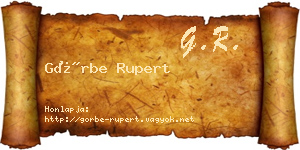Görbe Rupert névjegykártya